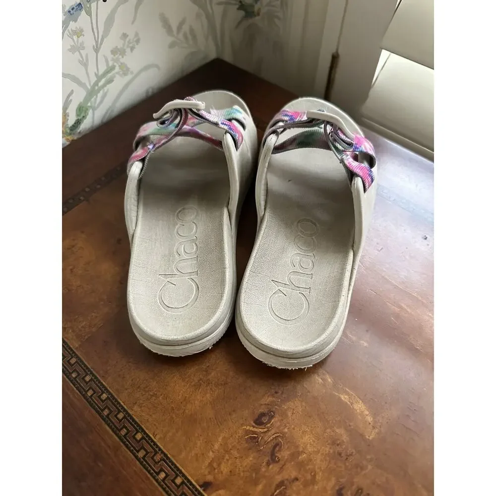 Chaco 4 big kids Chillos girls shoes slides sandals tie dye Fit Women’s Size 5